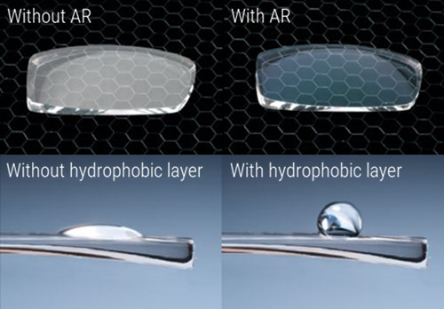 Benefits of AR coatings and hydrophobic layers