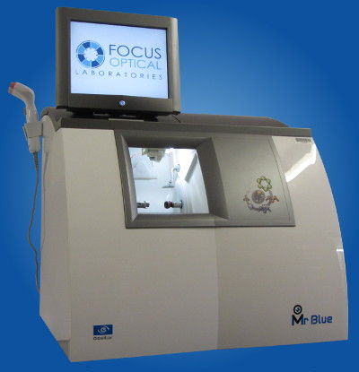 Mr Blue edging equipment at Focus Optical Laboratories Ltd
